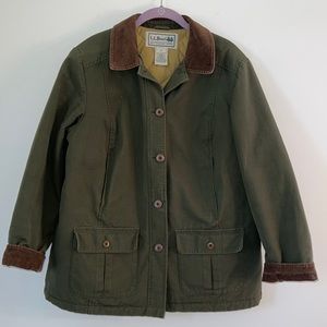 Women’s Vintage LL Bean Quilted Army Green Field And Barn Coat